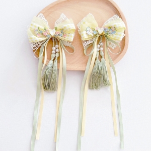 Girl Hair Clip Bow Tassel Mid-Autumn CNY Pair (GHP6293)